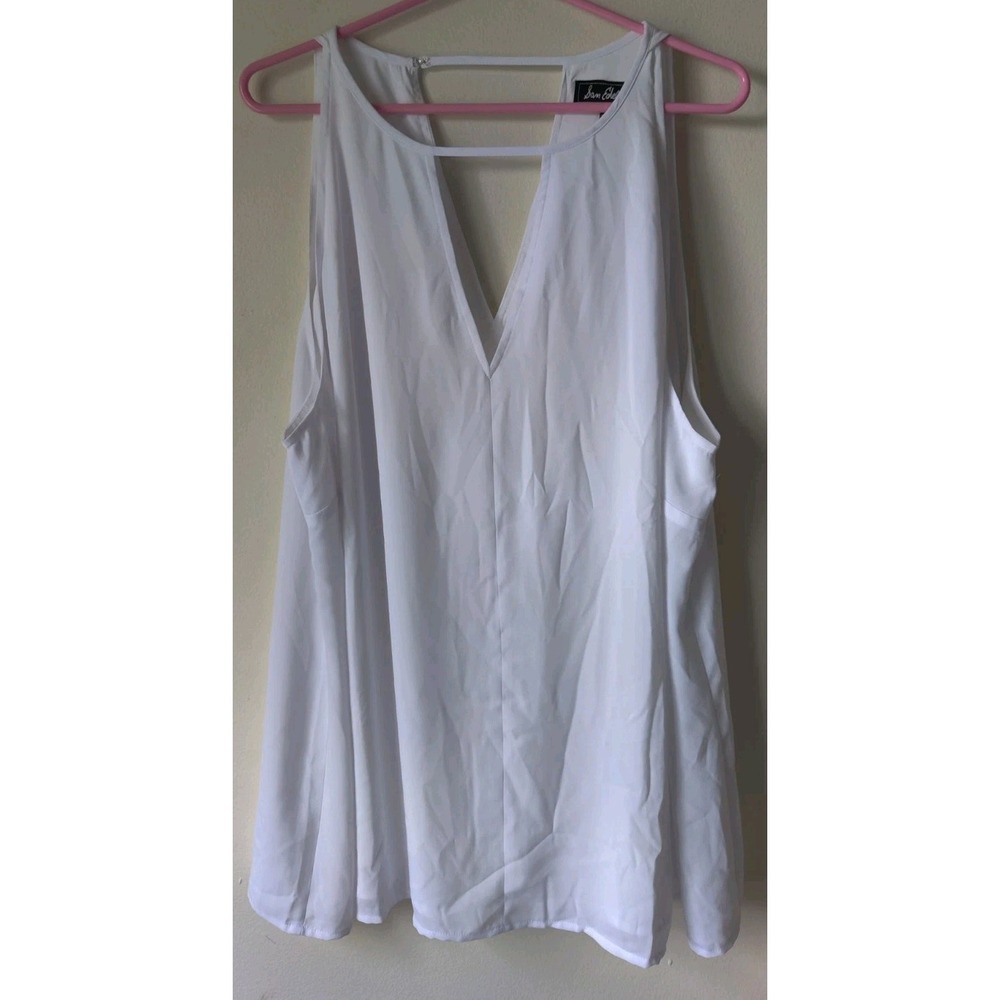 Samā Edelman Women's Sleeveless Neck High Top White Size 2X NWT Flowy Loose Fit